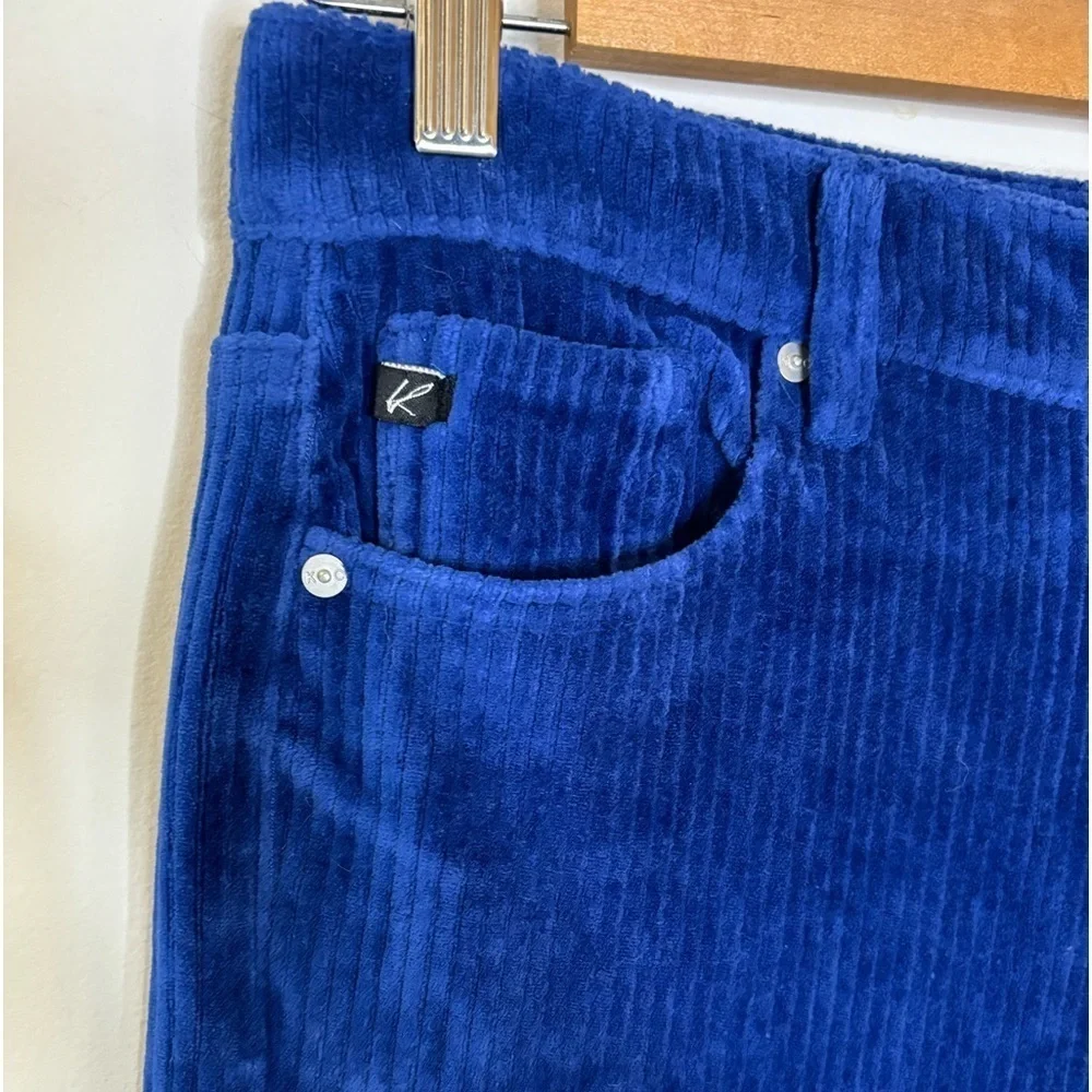 NWT KanCan Blue Loose Leg Corduroy Crop Ankle Pants